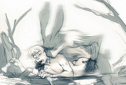 anal bunnymund easter_bunny_(rise_of_the_guardians) gay human jack_frost lagomorph male male_only monochrome nude rabbit rise_of_the_guardians sex