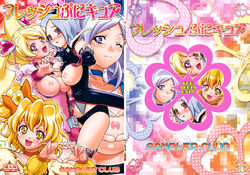 bow clothing cure_berry cure_peach cure_pine dark_magical_girl eas fresh_pretty_cure gambler_club higashi_setsuna inori_yamabuki large_breasts magical_girl miki_aono momozono_love panties pretty_cure