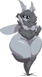 alpha_channel arthropod big_breasts black_fur breasts chubby female fluffy fur hybridprojectalpha insects large_thighs moth nipples pussy smile solo thick_thighs wide_hips