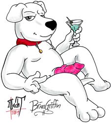 2009 20th_century_fox anthro brian_griffin dog family_guy male male_only nacht nude penis solo tagme toony white_fur