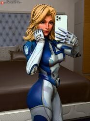 3d 3d_(artwork) ass ass darkbahamuth invisible_woman marvel marvel_rivals pinup selfie sfw sue_storm tight_clothing