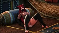 1080p 3d 5_fingers anal animal_ears animal_tail animated bondage_gear breasts breasts freckledrosanne latex long_hair moaning moans mp4 nipples riding_dildo solo sound_effects stirrup_legwear tagme video