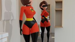 1girls 3d alenabyss armwear artist_name ass ass_focus bathroom big_breasts breasts brown_hair busty canonical_scene clothing costume curvaceous curves disney elastigirl elastigirl_ass_redraw eyewear fat_ass female female_focus female_superhero footwear handwear hazel_eyes helen's_ass_check helen_parr hips hourglass_figure huge_ass large_ass latex legs legwear looking_at_viewer mask milf mirror mother pixar reflection reptileslex signature smooth_skin solo superhero superheroine the_incredibles thick_ass thick_legs thick_thighs thighs voluptuous watermark wide_hips