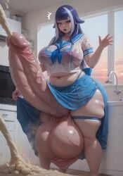 ai_generated chubby civitai cum cum_log cum_puddle cumming ejaculation full-package_futa full-package_futanari futanari heavy_balls hi_res huge_balls huge_breasts huge_cock hyper hyper_balls hyper_genitalia hyper_penis hyper_testicles intersex myth1c2 plump sailor_uniform shylily steamy steamy_cum testicles_clench thick_cum thick_thighs vtuber wet wet_clothes wet_skin yellow_cum