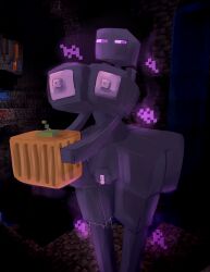 big_breasts blocky_body breasts cubic_breasts enderman enderwoman female guayo huge_breasts looking_at_viewer minecraft pink_nipples purple_eyes purple_pussy pussy rule_63 square_areolae thick_thighs