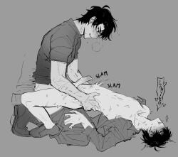 2boys clothed_sex gay kim_dokja omniscient_reader's_viewpoint penis skinny stomach_bulge taotaille yaoi yoo_joonghyuk