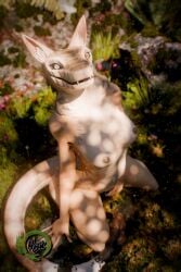 3d_(artwork) absurd_res anthro blender_(artwork) breasts canid canine digital_media_(artwork) fallout female forest forest_background fur heterochromia hi_res hybrid inner_ear_fluff living_tail mammal microsoft naga6kiwi nature nature_background neck_tuft night_stalker_(fallout) nipples pit_viper plant rattlesnake reptile scales scalie snake snake_tail solo tail tree tuft unnamed_character unusual_anatomy unusual_tail viper