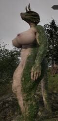 3d 3d_(artwork) argonian big_breasts breasts female horns mod red_eyes scalie screencap screenshot