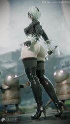 yorha 2b from nier (series) by ruru3dx