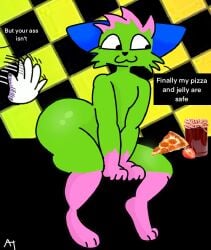 animation_meme anthro ass dont_touch_my_pizza_guy furry green_fur pizza