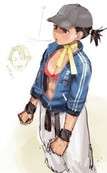 2d abs black_hair busty capcom cleavage conto female female_focus female_only hourglass_figure makoto_(street_fighter) navel short_hair street_fighter tagme tomboy wide_hips