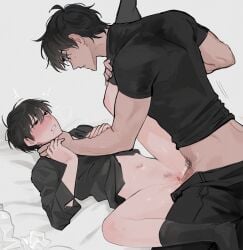 1cuntboy 2boys andromorph big_dom_small_sub black_hair bottomless choking clothed cuntboy dominant dominant_male domination fluids gay hand_around_neck intersex kim_dokja male muscular muscular_arms omniscient_reader's_viewpoint pants_down penis pinned pubic_hair questionable_consent size_difference taotaille vagina vaginal_penetration vaginal_sex yaoi yoo_joonghyuk
