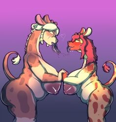 absurd_res angry anthro ass big_breasts big_butt blush blush_lines bodily_fluids breasts daughter_(lore) digital_media_(artwork) duo female female/female fur giraffe giraffid hair heart_reaction hi_res holidays huge_breasts incest_(lore) jirafona looking_at_another mammal mature_anthro mature_female mother's_day mother_(lore) mother_and_child_(lore) mother_and_daughter_(lore) nipples nude open_mouth parent_(lore) parent_and_child_(lore) parent_and_daughter_(lore) saliva saliva_on_face saliva_on_tongue saliva_string seductive simple_background size_difference smile tail thick_thighs tongue tongue_out
