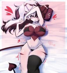 anthro big_breasts bikini breasts female female_only fur furry irthnmoon laying_down tagme