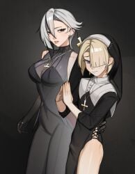 arlecchino_(genshin_impact) boner erection erection_under_clothes freminet_(genshin_impact) genshin_impact imminent_sex incest mother_and_son nun praying stepmother stepmother_and_stepson stepson