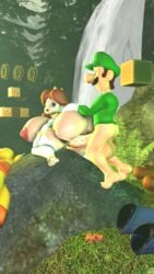 1boy 1girls 3d barefoot blue_eyes clothed_sex couple doggy_style female female_penetrated footless_stockings forest from_behind gloves happy_sex huge_ass huge_balls huge_breasts huge_butt huge_cock jewelry luigi male male_penetrating mario_(series) mxp1985 nintendo princess_daisy pussy_juice_on_penis romantic romantic_couple self_upload smile source_filmmaker straight super_mario_bros. vaginal_penetration vaginal_sex