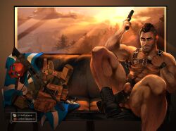 1boy 1male armpits bara big_balls big_penis call_of_duty call_of_duty_modern_warfare_2_(2022) exposed exposed_ass exposed_nipples exposed_penis gay hairy hairy_anus hairy_armpits hairy_ass hairy_chest hairy_male harness hotsatans looking_at_viewer male male_focus male_only muscles muscular muscular_male nude_male soap_(modern_warfare_2) solo solo_male tactical_gear