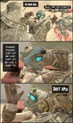 comic death female female_cog_soldier female_death gears_of_war male male_death neck_snap necrophilia