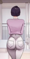 ass back_view black_hair clothed jeans short_hair tagme 스크린샷 유소담
