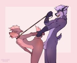 anal anal_sex anthro balls big_penis brown_body brown_fur collar deer duo erection from_behind_position fucked_silly fur genitals leash leash_pull leashed_collar leashed_male looking_pleasured male male/male mammal mir_(mirdrains) penetration penis purple_body purple_fur raised_tail sex shaurmyash standing standing_sex stomach_bulge tail