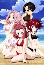 4girls anime beach bikini girls_und_panzer medium_breasts rosehip rosehip_(girls_und_panzer)
