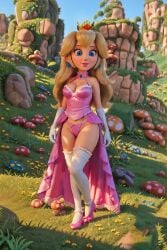 3d ai_generated dogmar34 lingerie mario_(series) nintendo princess_peach public public_exposure