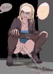 ... 1girls angry angry_expression angry_face biku blonde_hair blue_dress breasts cleavage cropped_jacket dress dress_lift female large_breasts long_hair necklace original original_character panties panties_under_pantyhose panty_pull pantyhose pantyhose_pull pee_squat_outdoors peeing pussy short_jacket solo stained_panties wet wet_panties