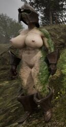 3d 3d_(artwork) argonian big_breasts breasts female mod red_eyes scalie screencap screenshot
