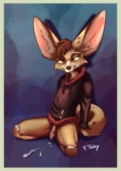 canid canine fennec fox furryporky hi_res male mammal pinup pose solo solo_focus