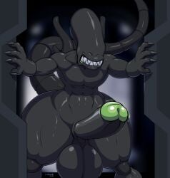alien alien_(franchise) alien_boy alien_humanoid balls big_penis male male_xenomorph penis solo tridark xenomorph