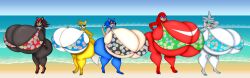 absurd_res anthro big_breasts bikini breasts canid canine clothing echidna eulipotyphlan female female/female floral_bikini fox group hedgehog hi_res huge_breasts hyper hyper_breasts island knuckles_the_echidna mammal monotreme rule_63 sega shadow_the_hedgehog silver_the_hedgehog sonic_(series) sonic_the_hedgehog sonic_the_hedgehog_(series) swimwear tails tails_the_fox therealfalconpawnch7 two-piece_swimsuit