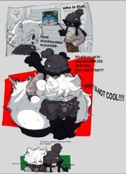2025 2boys aero_(ju5ta3r0) arctic_fox ass big_ass big_butt big_thighs butt comic comic_strip dialogue digital_drawing_(artwork) digital_media_(artwork) english_text eyewear femboy fox from_behind furry furry_male furry_only gay headwear hi_res hoodie huge_ass huge_butt hugging hyper hyper_ass hyper_butt male_only painting_(object) pierced_ears piercing piercings pointing sex smile sub_(userpagani) sweat sweatdrop sweater sweaty_body tagme terraria text thick_thighs thighs userpagani white_body white_fur
