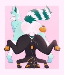 2boys 2femboys anal_sex anus ass black_fur blue_fur blue_penis commission cum cum_in_ass cum_on_body cum_on_chest cum_on_face femboy femboy_on_femboy fiamourr gay gay_anal gay_sex sex yellow_penis