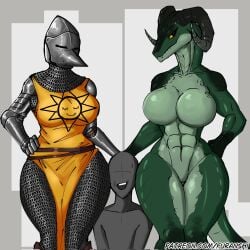 1boy 2girls animal_humanoid anthro big_ass big_breasts big_thighs breasts bust busty chest curvaceous curvy curvy_figure digital_media_(artwork) female female_knight furanshi hips huge_ass huge_breasts huge_thighs humanoid knight large_ass large_breasts large_thighs legs lizard lizard_girl lizard_humanoid male male/female mature mature_female mature_male original original_character original_characters scales scalie scalie_female scalie_humanoid slim_waist thick thick_hips thick_legs thick_thighs thighs voluptuous waist wide_hips wide_thighs