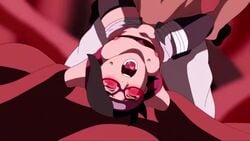 1boy 1girls 2d animated bestofnesia boruto:_naruto_next_generations closed_eyes crying eyes_closed glasses headband leggings naruto naruto_(series) navel nipples open_mouth open_shirt rape red_headband restrained sarada_uchiha shorter_than_30_seconds sound tears tentacles thighhighs thighs unzipped_shorts video