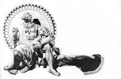 1970s 1978 1boy1girl 20th_century 70s anthro black_and_white breasts bulgemonster female flaccid grayscale greyscale human male monochrome mostly_nude no_background penis richard_corben scalie sitting throne vintage