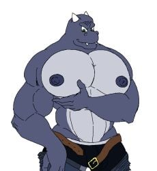 1boy animated anthro bara gay gif green_eyes male male_only moobs muscular mythology narissias nipples puffy_nipples scalie solo transparent_background yaoi