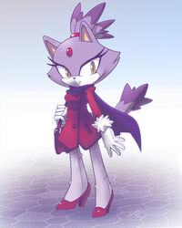 1girls bag blaze_the_cat cat_ears cat_tail catgirl clothing female female_only fully_clothed furry furry_only gloves heels nancher purple_hair purse scarf sega simple_background solo sonic_(series) sonic_the_hedgehog_(series) tagme tail white_skin