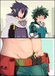 2026 abs absurd_res ai_assisted ai_generated amajiki_tamaki awkward awkward_situation belt belt_buckle blush bulge bulge_under_clothes comic elmyr embarrassed exposed_stomach flustered_male giant giant_male giants grin hero_suit hoodie inside_clothes inside_clothing izuku_midoriya katsuki_bakugou male_only micro_in_clothes micro_on_macro microphilia mini_person miniboy miniguy my_hero_academia navel novelai photopea_program pubic_hair pubic_hair_on_body pubic_hair_on_neck pubic_hair_peek pubic_stubble pubic_tuft shrunken shrunken_male size_difference size_fetish staring_at_another staring_at_bulge sweat sweating tiny_male tiny_man utility_belt waist waistband yaoi