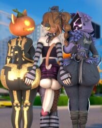 3d_(artwork) absurd_res animal_humanoid anthro ass balls bear big_balls big_breasts big_butt big_penis blue_body blue_fur bottomwear breasts calico_cat cat_humanoid cat_tail clothing digital_media_(artwork) domestic_cat epic_games felid felid_humanoid feline feline_humanoid felis female food footwear for_a_head fortnite fruit fur genitals glitter group hi_res huge_balls huge_breasts huge_butt huge_cock humanoid hyper hyper_butt hyper_genitalia hyper_penis intersex intersex/female leg_tattoo macu031 mammal mammal_humanoid meow_skulls object_head orange_body orange_fur penis plant pumpkin pumpkin_head raven_team_leader skirt sleeves socks spice_(fortnite) tattoo trio yellow_eyes