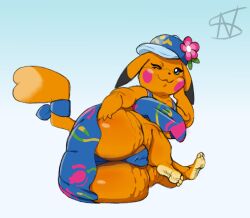 2020s 2026 2026s ass barefoot big_ass big_butt bubble_ass bubble_butt butt cellulite clothing feet female game_freak generation_10_pokemon generation_1_pokemon high_res high_resolution highres huge_ass huge_butt laying_down looking_at_viewer looking_back ms._wavychu namipika-chan nightsome nightsome5 nintendo pikachu pokemon pokemon_(species) pokemon_ww soles sun_tanning tagme wink winking_at_viewer
