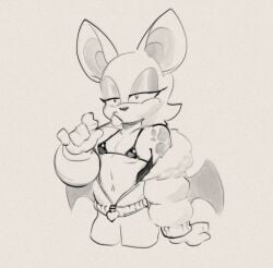 arm_tattoo bad_bitch bat bra candy female female_only furry jacket lollipop monochrome navel peculiart rouge_the_bat sega skimpy_clothes small_tits sonic_(series) sonic_the_hedgehog_(series) sucking_lollipop unzipped_jacket wings
