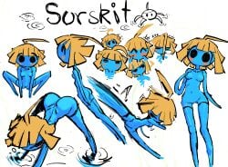 ass ass_crack ass_up belly belly_button blonde_hair blue_body blush breasts bug bug_girl butt_crack camel_toe cameltoe character_sheet female female_focus female_only full_body girl hips monster_girl nintendo nipples_visible_through_clothing on_all_fours pleasurecheri pokemon pokemon_(species) pussy pussy_visible_through_clothes shoulders slim slim_body slim_female slim_girl slim_waist spread_legs spreading spreading_legs squeeze surskit thigh_strap thighs vagina vulva vulva_line