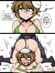 ahegao ahoykoi black_penis black_skin blonde_hair bobobo clothed_sex condom doggy_style doggystyle dream_smp dreamwastaken english_text female freckled_breasts freckled_skin freckles freckles_on_ass g-string g-string_aside geosquare green_eyes green_g-string instant_loss_2koma interracial koianimations male mask minecraft_youtubers questionable_consent rape rule_63 sports_bra sportswear unseen_male_face youtube youtuber youtubers