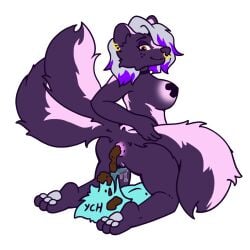 1:1 3_tails alpha_channel anthro big_breasts breasts bull_ring duo eating_feces faceless_character facesitting facial_piercing feces feces_in_mouth feces_on_face feces_pile feeding female fur humanoid ink_snout male male/female mammal mephitid multi_tail nipple_covers nipples nose_piercing nose_ring on_face on_top piercing purple_body purple_fur ring_piercing scat scatplay sitting sitting_on_another skunk skunk_tail tail