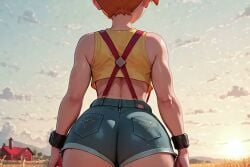 ai_generated anal anal_sex animated cum_in_ass deepthroat fellatio female fewmorepixels green_eyes horse_penis horsecock horsecock_on_humanoid kasumi_(pokemon) orange_hair pokemon side_ponytail suspenders tagme tank_top tank_top_lift vaginal_penetration vaginal_sex video