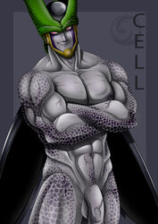 1boy android cell_(dragon_ball) dragon_ball dragon_ball_z male male_only muscular muscular_male no_humans nude nude_male perfect_cell solo solo_male uncensored yaoi