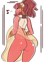 1girls ass bottomless dark-skinned_female dark_skin indivisible lab_zero_games looking_back ponytail scruffyturtles solo zahra_(indivisible)