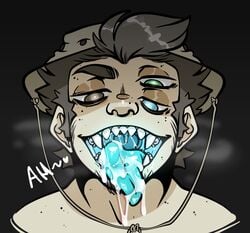 3_eyes alto_clef blue_tongue cum_in_mouth dr._clef gay male_only multi_eye open_mouth scp scp_foundation