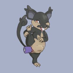 alolan_rattata black_body black_fur bodily_fluids dildo dildo_in_pussy dildo_penetration drooling female feral fur genitals large_insertion mammal murid murine nintendo obscenecanary penetration pokémon_(species) pokemon pussy raised_leg rat rattata regional_form_(pokémon) rodent saliva saliva_string sex_toy sex_toy_in_pussy sex_toy_penetration simple_background solo stomach_bulge tongue tongue_out vaginal_penetration video_games whiskers